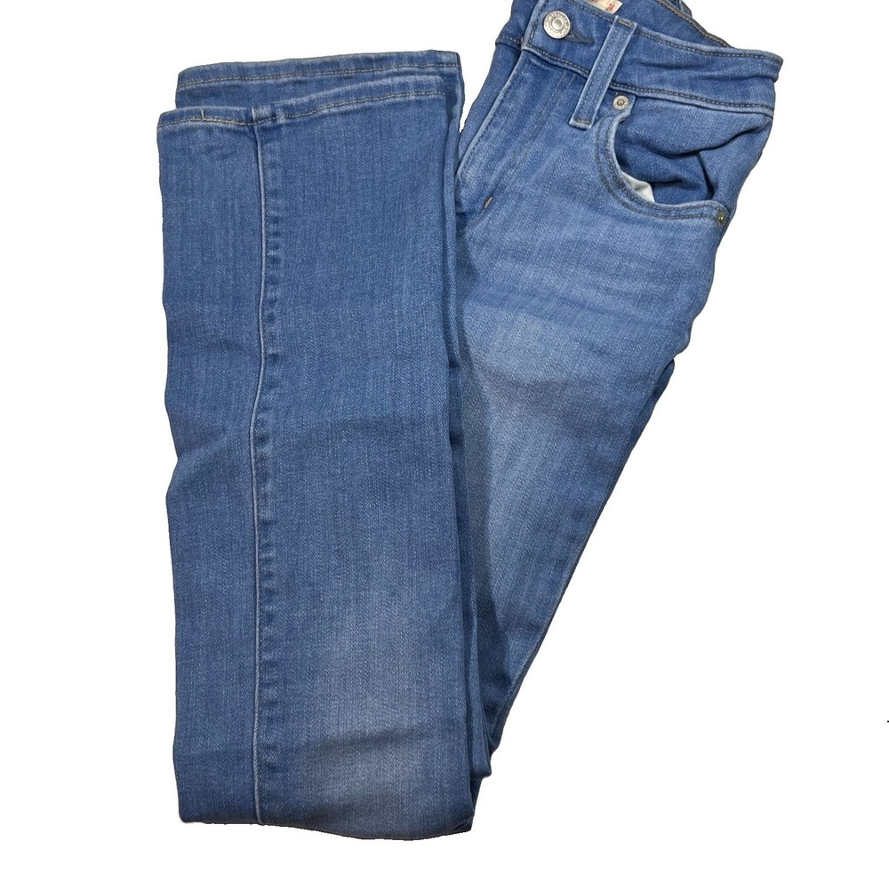 Levis Jeans Womens 24 Light Blue Denim Pants 725 High Rise Bootcut Flare Stretch